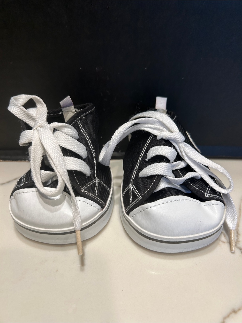 BUILD A BEAR Classic Black and White Sneaker Bear Shoes